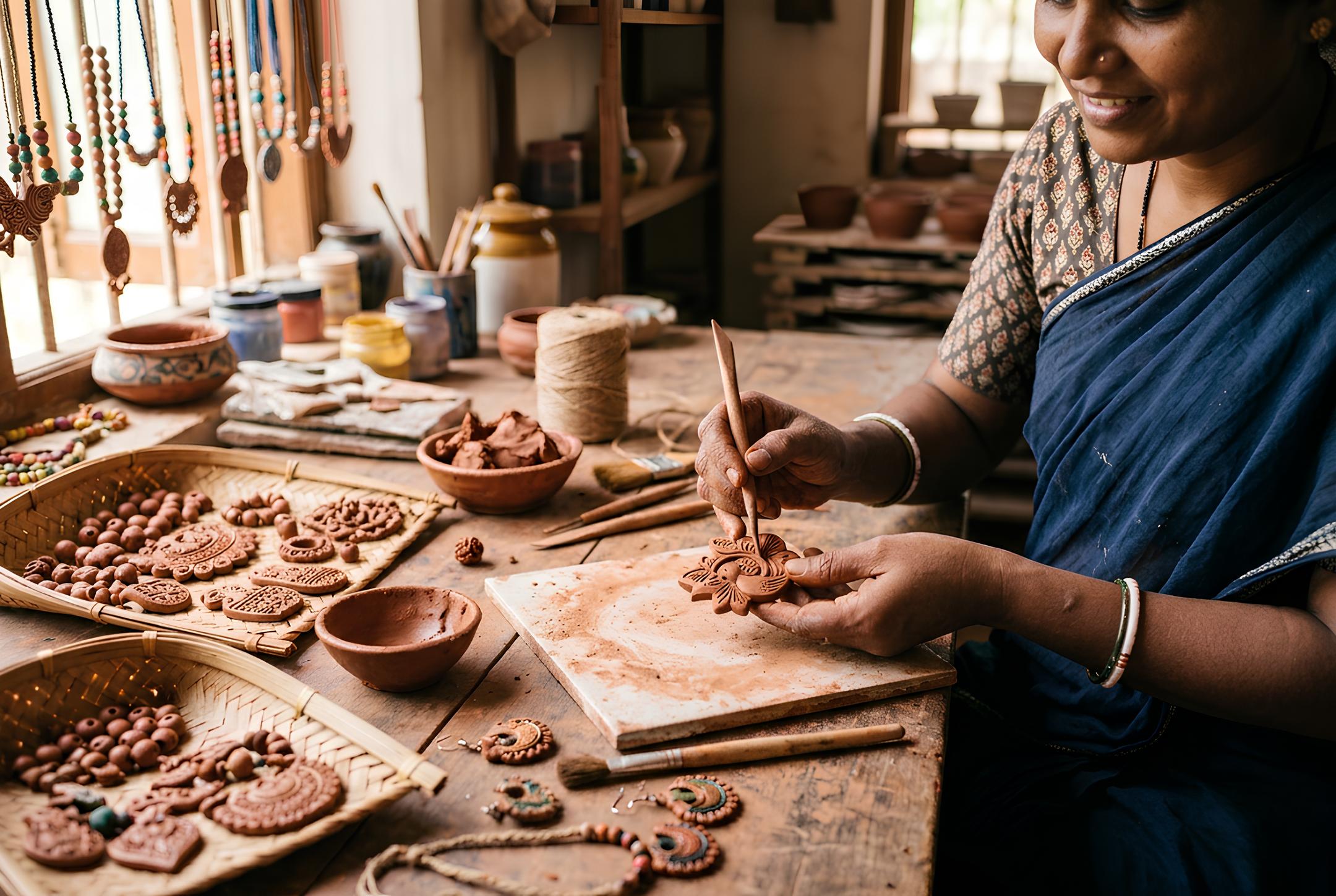 Terracotta jewellery Online In India By Seraphaire