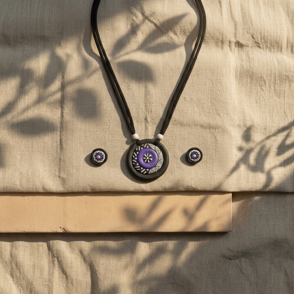 handmade terracotta necklace