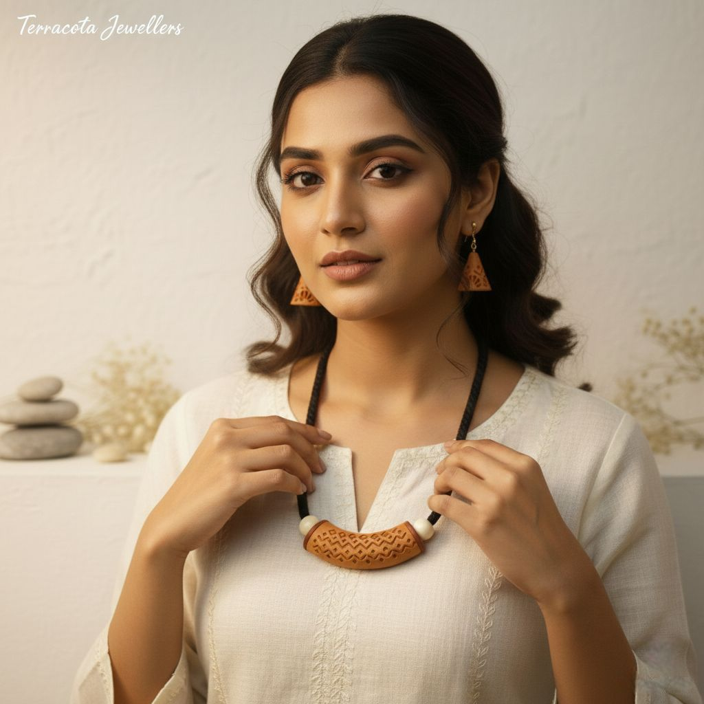 Seraphaire_Terracotta Jewellery_Brown Choker_Media 3