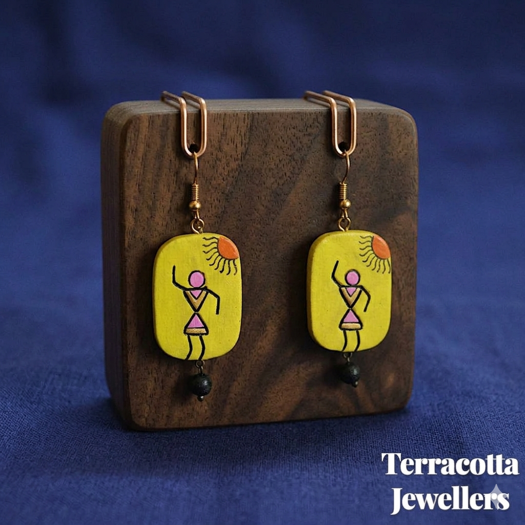terracotta jewellery online with tribal design