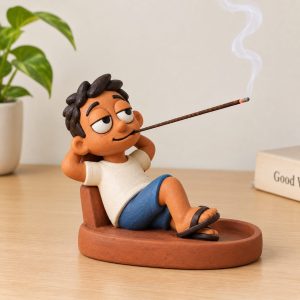 Funny Boy Mosquito Incense Stick Holder | Unique Smoking Character Agarbatti Stand